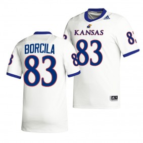 Jacob Borcila Kansas Jayhawks 2022 Premier Football Jersey Men's White #83 Uniform