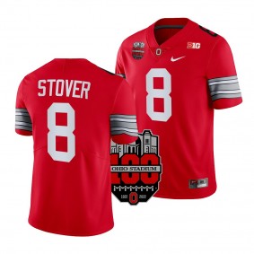 100th Anniversary Ohio State Buckeyes Cade Stover #8 Scarlet Men's Woody Football Jersey