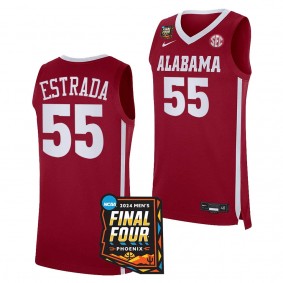 Aaron Estrada Alabama Crimson Tide #55 Crimson 2024 NCAA March Madness Final Four Jersey Men Mens Basketball