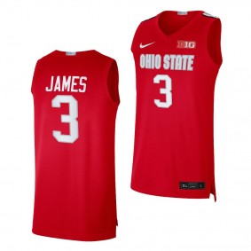 Bronny James Ohio State Buckeyes #3 Red Alumni Basketball Jersey 2022-23