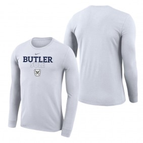 Butler Bulldogs On Court Bench Long Sleeve T-Shirt White