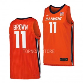 Dee Brown Illinois Fighting Illini #11 Orange Replica Basketball Jersey