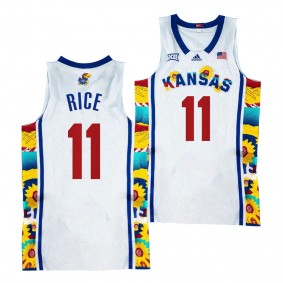 M.J. Rice #11 Kansas Jayhawks Honoring Black Excellence Sunflower Jersey White