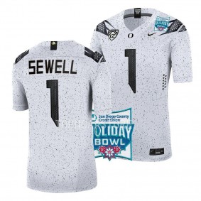 Noah Sewell Oregon Ducks 2022 Holiday Bowl White Eggshell Limited Jersey