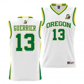 Oregon Ducks Quincy Guerrier White #13 Basketball Jersey NIL Pick-A-Player