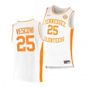 Santiago Vescovi Tennessee Volunteers #25 College Basketball White Replica Jersey